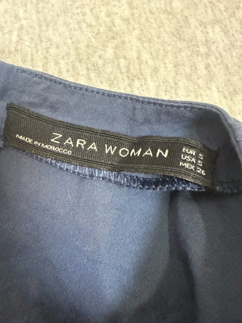 ZARA Blue‎ Front-Tie Blouse 💙 Women’s Small - Picture 2 of 6